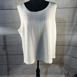 Draper and Damon’s Vintage White Textured Sleeveless Blouse